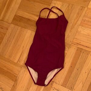 Burgundy One Piece Swimsuit